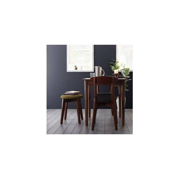 kag-31828 ダイニングテーブルセット 3人用 椅子 おしゃれ 北欧 食卓 4点 ( 机+チェア2脚＋スツール1脚 ) 黒×ブラウン 幅68 デザイナーズ クール スタイリッシュ パイン