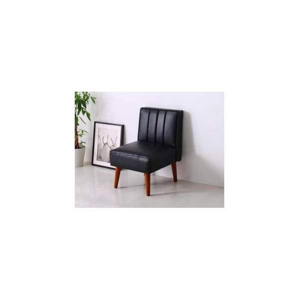 kag-31947 ソファー 1人掛け 一人暮らし コンパクト 小さめ ダイニング チェア 椅子 レザー 革 合皮 50cm ファミレス 脚 西海岸 ヴィンテージ レトロ ブルックリン サーフ
