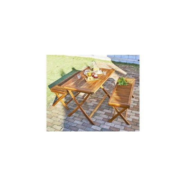 kag-31993 ガーデン テーブル + チェア 椅子 セット 屋外 カフェ テラス 庭 ベランダ バルコニー ( 3点( ベンチ 2脚)幅120 )