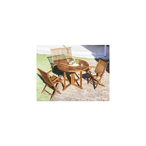kag-32001 ガーデン テーブル チェア 椅子 セット 屋外 カフェ テラス 庭 バルコニー 4点(机+ 2脚+背付 ベンチ 1脚) 肘有幅110)