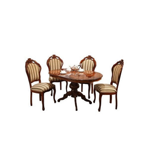 ダイニングテーブル ダイニングテーブルセット 食卓テーブル 4人用 丸型 135×90 椅子 4脚 高級 天然木 ブラウン アンティーク
