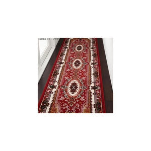 廊下敷き ロングカーペット 廊下マット カーペット 廊下敷物 絨毯 安い ベルギー 80×420 レッド 赤 おしゃれ 防音 厚手