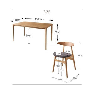ダイニングテーブルセット 4人用 椅子 おしゃれ 安い 北欧 食卓 5点 机+チェア4脚 幅150 デザイナーズ クール スタイリッシュ オーク 木製 無垢