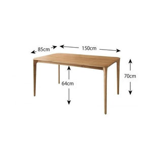 ダイニングテーブル おしゃれ 安い 北欧 食卓 テーブル 単品 モダン 会議 事務所 机 幅150×85 4人用 5人用 オーク 木製 無垢 デザイナーズ クール