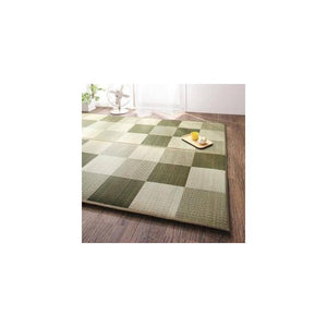 い草ラグ 厚手 防音 い草マット 夏 アジアン ラグ ひんやり 涼しい ござ 畳 国産 140×200 2畳 低反発 ウレタン 12mm 日本製 モダン デザイン 幾何学