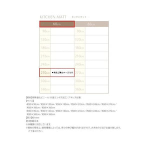 キッチンマット 拭ける 防水 フローリング 夏 涼しい 滑り止め 台所 ロング 撥水 長い 滑らない 幅広 60×270 床暖房 モダン 薄手 ビニール 吸着 ずれない