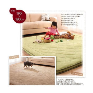 ラグ カーペット こたつ敷き 絨毯 厚手 ダイニング マット 極厚 ふかふか 正方形 190×190 3畳 滑り止め 北欧 モダン デザイン かわいい 子供部屋 もこもこ