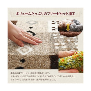 ラグ カーペット こたつ敷き 絨毯 厚手 マット 極厚 ふかふか 80×140 ミニ 小さい 1畳 トルコ 床暖 ギャッベ ウィルトン アジアン モダン デザイン 幾何学