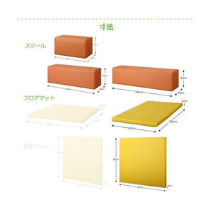 プレイ マット ベビー 厚手 クッション フロア 子供 キッズ おしゃれ 防音 極厚 7点 マット2+椅子3+壁面2 155×155