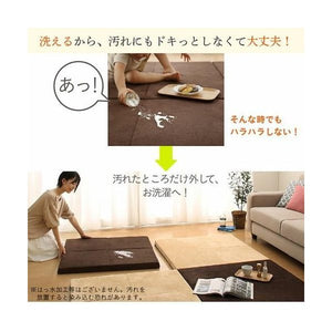 ラグ カーペット 洗える こたつ敷き 絨毯 厚手 低反発 ウレタン 防音 マット 極厚 ふかふか 正方形 90×90 ミニ 小さい 1畳 日本製 北欧 モダン デザイン