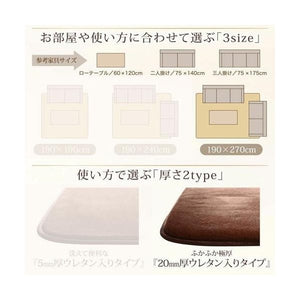 ラグ カーペット こたつ敷き 絨毯 厚手 マット 極厚 防音 ふかふか 190×270 3畳 20mm 低反発 ウレタン 入 北欧 モダン デザイン かわいい 子供 もこもこ