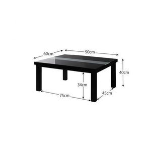 こたつ 本体 ローテーブル センターテーブル おしゃれ 長方形 60×90) コンパクト ミニ 小さい 一人暮らし 約 高さ40 ガラス 鏡面 高級 シンプル モダン