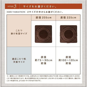 こたつ用 掛布団 敷布団 セット こたつ布団 掛敷セット ラグマット カーペット おしゃれ 絨毯 北欧 厚手 床暖房 すっきり型 円形直径225(直径110天板用)