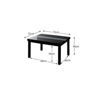 こたつ 本体 ローテーブル センターテーブル おしゃれ 鏡面 正方形 75×75) コンパクト ミニ 小さい 一人暮らし 約 高さ40 ガラス 高級 シンプル モダン
