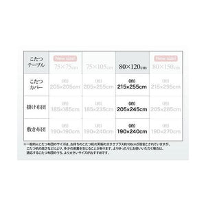 こたつ布団 カバー 汚れ 防止 こたつ 掛け布団 (こたつカバー単品4尺長方形 (80×120)天板用 
