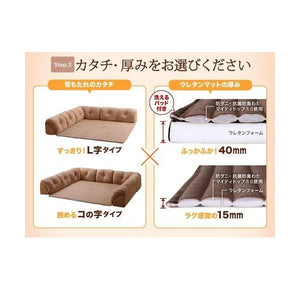 コーナーソファー コーナーソファ ソファ L字 ラグマット ローソファー こたつ敷布団 こたつマット マット部 142×142 厚さ4 