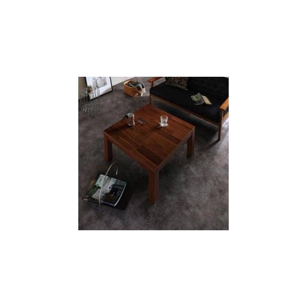 kag-34009 こたつ ローテーブル センターテーブル おしゃれ ( 正方形 75×75) コンパクト 小さい 一人用 約 高さ40 高さ調節 継足 ハイタイプ アンティーク ヴィンテージ