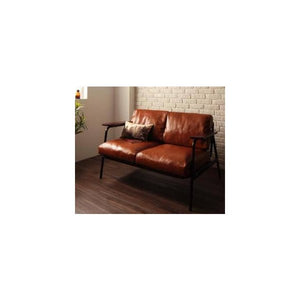 ソファー おしゃれ 安い 2人掛け 2人用 レザー 革 合皮 125cm 脚 ルンバ 西海岸 ヴィンテージ レトロ ミッドセンチュリー ブルックリン サーフ系 メンズ