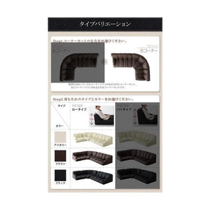 コーナーソファー コーナーソファ L字 レザーソファー カウチソファー( ソファ3点 ローソファー 右コーナー 1P+2P+コーナー 