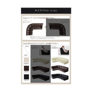 コーナーソファー コーナーソファ L字 l型 レザーソファー カウチソファー( ソファ3点 ハイ 左コーナー 1P+2P+コーナー 