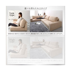 コーナーソファー コーナーソファ L字 おしゃれ 北欧 4人掛け 四人掛け 4P オットマン付き スツール 足置き 椅子 (+足置ロー 4P)