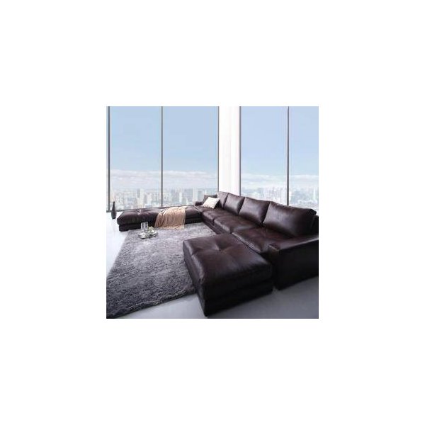 kag-34700 コーナーソファー コーナーソファ ソファ L字 l型 レザーソファー カウチソファー( ソファ&足置 ダブルコーナー 4P 幅270 )