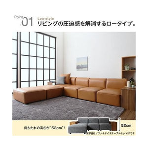コーナーソファー ローソファー 座椅子 低い こたつ L字 l型 2人掛け スタンダード肘 2P レザー 布張り モダン クール スタイリッシュ デザイナーズ 高級