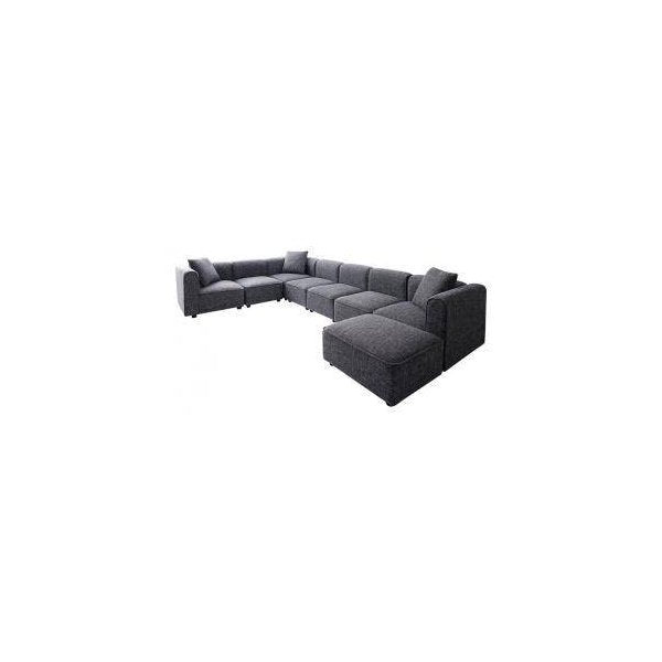 kag-34870 コーナーソファーL字 l型 おしゃれ 安い ふかふか カウチ ( 5人掛け 大人数 幅300 ) ボックス 布張り モダン クール スタイリッシュ デザイナーズ 高級