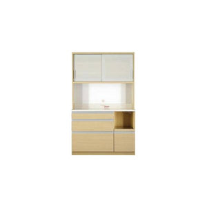 食器棚 キッチン 収納 棚 ラック 大容量 組立有 約 幅120 奥行50 高さ195 ハイタイプ ワイド 大型レンジ 引き戸 ガラス 引出 コンセント 炊飯器 スライド
