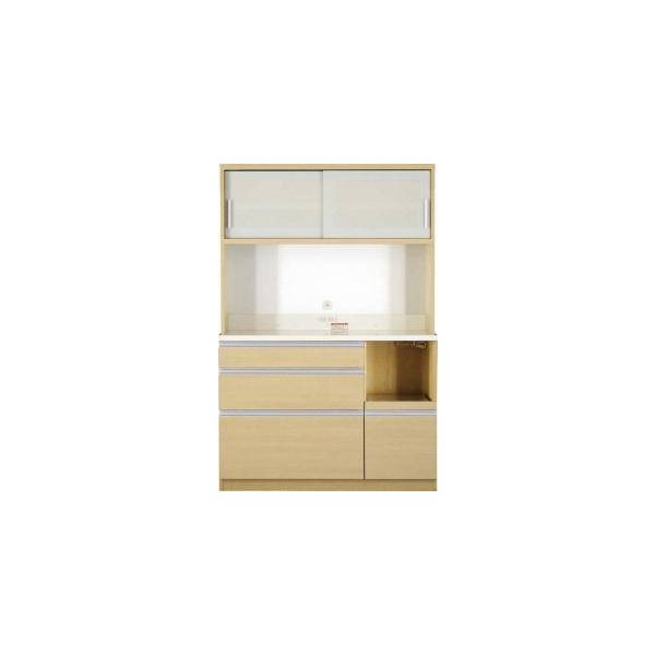 kag-35116 食器棚 キッチン 収納 棚 ラック 大容量 ( 組立有 約 幅120 奥行50 高さ180 ) ハイタイプ ワイド 大型レンジ 引き戸 ガラス 引出 コンセント 炊飯器 スライド
