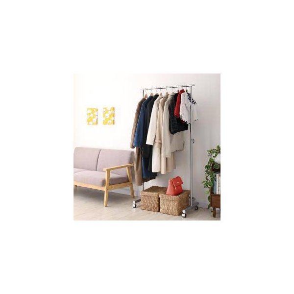 kag-35306 ハンガーラック おしゃれ スリム 頑丈 パイプハンガー 洋服掛け 低い 安い 大容量 コートハンガー 押入れ クローゼット ( 1段 )