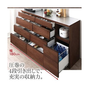 食器棚 キッチン 収納 ラック 大容量 組立有 カウンター 約 幅140 奥行47 高さ95 ロータイプ ワイド 作業台 引出 コンセント 炊飯器 スライド ヴィンテージ