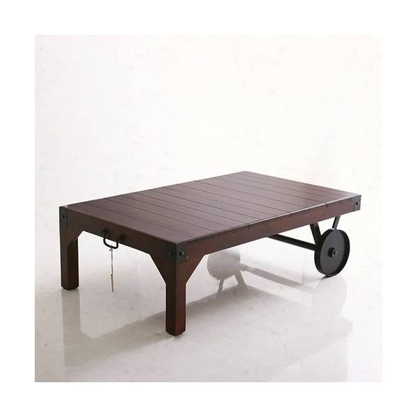 kag-35606 センターテーブル ローテーブル おしゃれ 西海岸 ヴィンテージ ビンテージ ブルックリン 木製 リビングテーブル コーヒーテーブル 応接テーブル 106×66