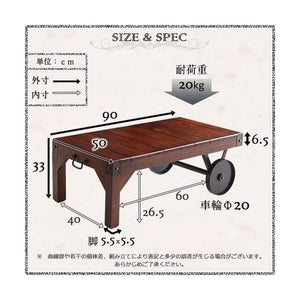 センターテーブル ローテーブル おしゃれ 西海岸 ヴィンテージ ビンテージ ブルックリン 木製 リビングテーブル コーヒーテーブル 応接テーブル 90×50