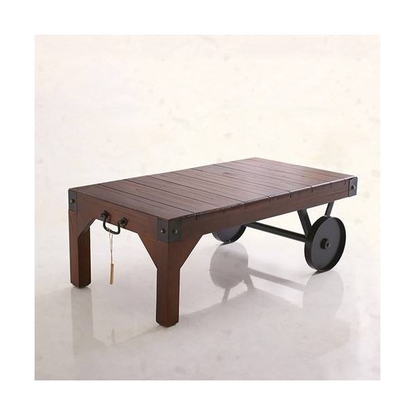 kag-35608 センターテーブル ローテーブル おしゃれ 西海岸 ヴィンテージ ビンテージ ブルックリン 木製 リビングテーブル コーヒーテーブル 応接テーブル 90×50
