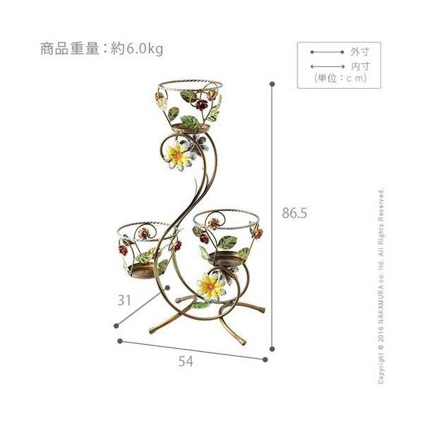 kag-35851 フラワースタンド 北欧 おしゃれ アイアン アンティーク 姫系 花台 花瓶 鉢置き プランター 木製 2段 ラック 置き –  アットカグ