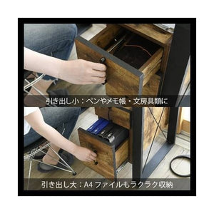 パソコンデスク 勉強机 PCデスク おしゃれ 安い 北欧 オフィス 大人 子供 幅90 奥行50 高さ75 一人暮らし コンパクト 小さい ヴィンテージ 棚 収納 引き出し