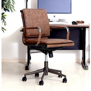 オフィスチェア 事務椅子 キャスター付き椅子 キャスター 椅子 パソコンチェア デスクチェア ブラウン