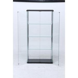 コレクションケース キャビネット ガラス ショーケース アンティーク 薄型 フィギュア ディスプレイ 棚 コレクションラック 黒 幅80 奥行40 高さ162