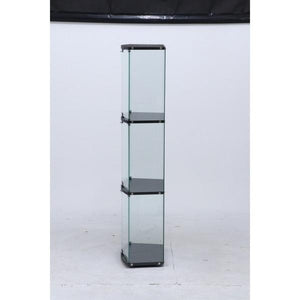 コレクションケース キャビネット ガラス ショーケース アンティーク 薄型 フィギュア ディスプレイ 棚 コレクションラック 黒 幅60 奥行30 高さ152