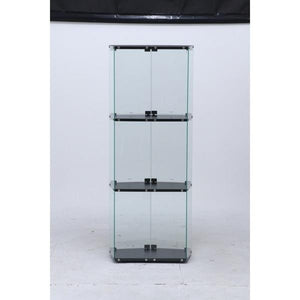 コレクションケース キャビネット ガラス ショーケース アンティーク 薄型 フィギュア ディスプレイ 棚 コレクションラック 黒 幅60 奥行30 高さ152