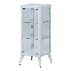 コレクションケース キャビネット ガラス ショーケース アンティーク 薄型 フィギュア ディスプレイ 棚 コレクションラック 白 幅40 奥行40 高さ105