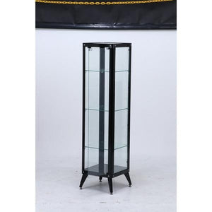 コレクションケース キャビネット ガラス ショーケース アンティーク 薄型 フィギュア ディスプレイ 棚 コレクションラック 黒 幅40 奥行40 高さ160