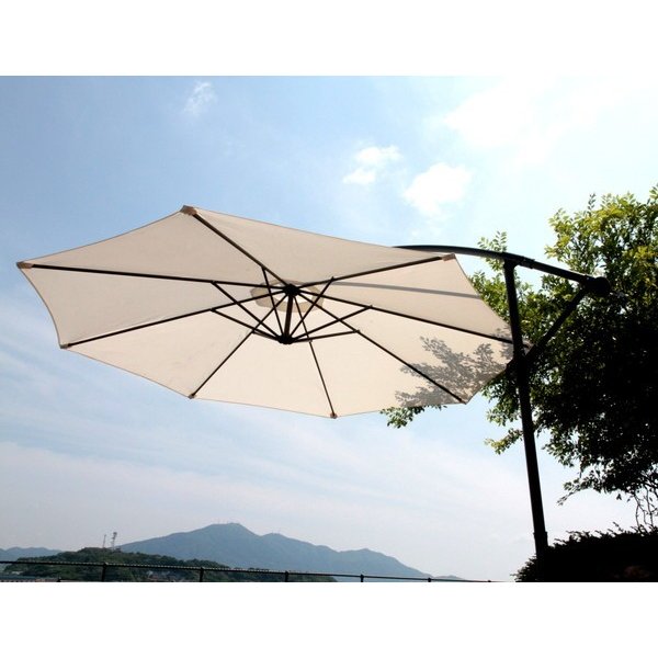 SUNNY GUARD ガーデンパラソル 大型 300cm キャメル（230cm/270cm/半円