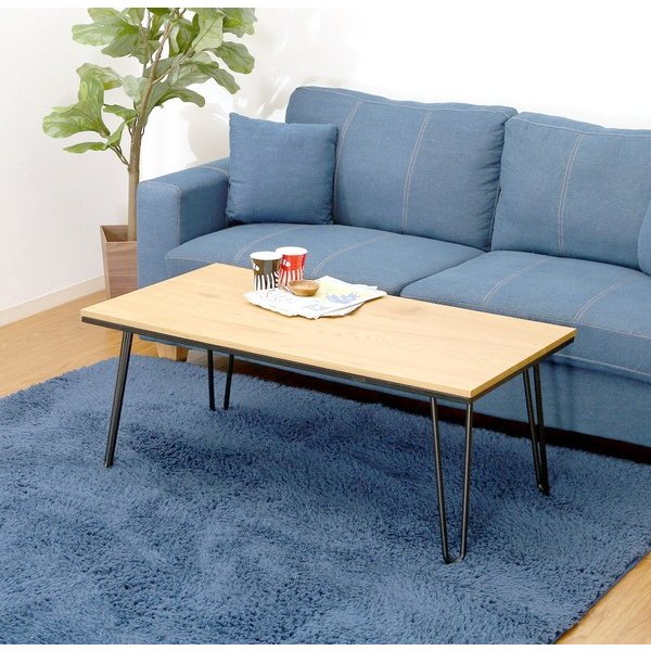 kag-37059 センターテーブル ローテーブル おしゃれ 北欧 木製 リビングテーブル コーヒーテーブル 応接テーブル デスク 机 ナチュラル×ブラック 幅105 奥行55 高さ42