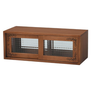 ミニ食器棚 カウンター上 卓上 おしゃれ 北欧 安い キッチン 収納 棚 ラック 木製 カップボード 薄型 薄い ロータイプ 低い 引き戸 ガラス扉 コンパクト 小さい