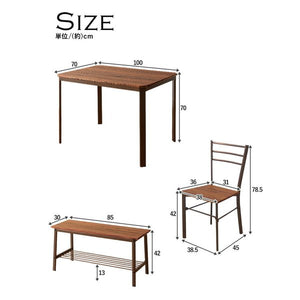 ダイニングセット ダイニングテーブルセット おしゃれ カフェ モダン 安い 北欧 ダイニングチェア 椅子 アンティーク 木製 シンプル ベンチ 3脚セット 板座 4人