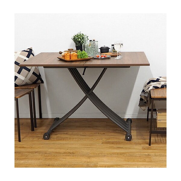 kag-37407 ダイニングテーブル 昇降 高さ調整 伸縮 伸長式 おしゃれ 安い 北欧 食卓 テーブル 単品 モダン 机 会議用テーブル キャスター 2人 3人 4人 広がる 伸びる ロー