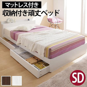 チェストベッド セミダブル 一人暮らし 収納 ポケットコイル スプリング マットレス 付き 引き出し 宮付き 棚 コンセント 携帯 スマホ 充電 電気 北欧 モダン