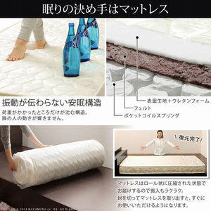チェストベッド セミダブル 一人暮らし 収納 ポケットコイル スプリング マットレス 付き 引き出し 宮付き 棚 コンセント 携帯 スマホ 充電 電気 北欧 モダン